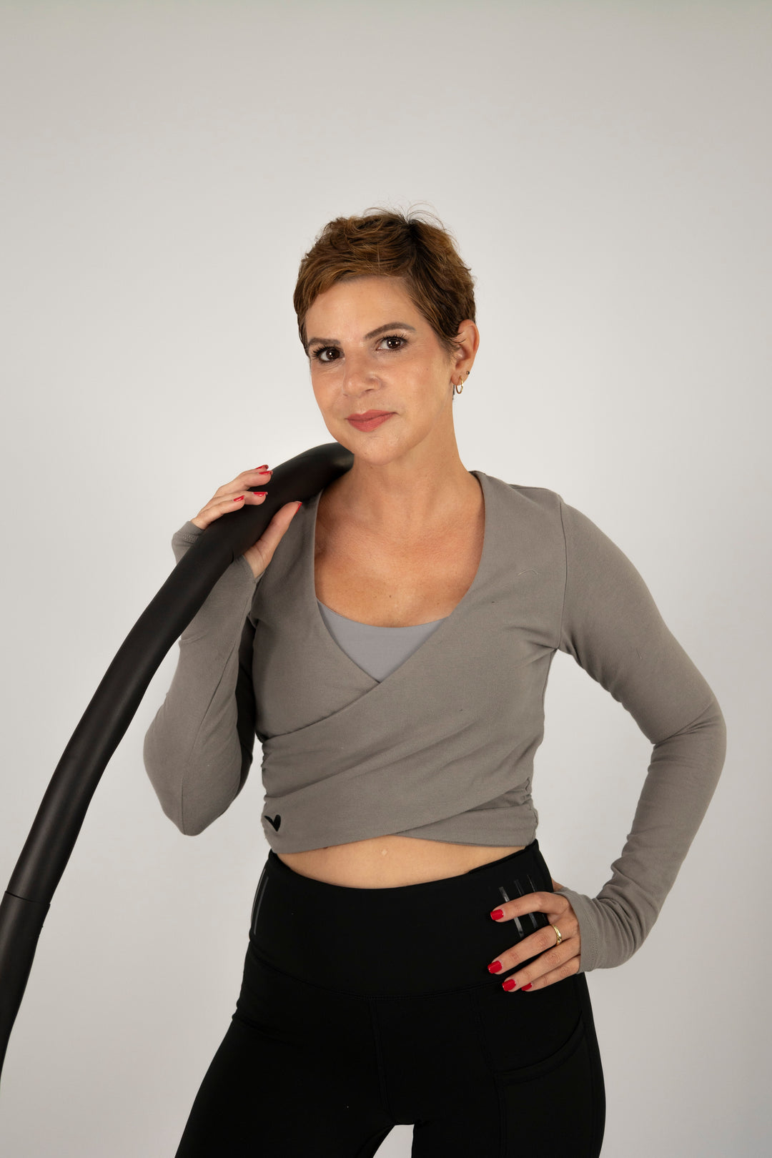 Langarm-Top grau